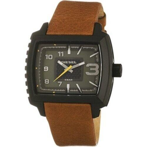 Diesel DZ-1349 Dark Gray Brown Leather Strap Watch