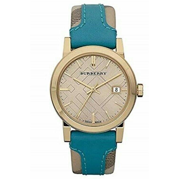 Burberry Haymarket BU9112 Gold Tone Women`s Watch