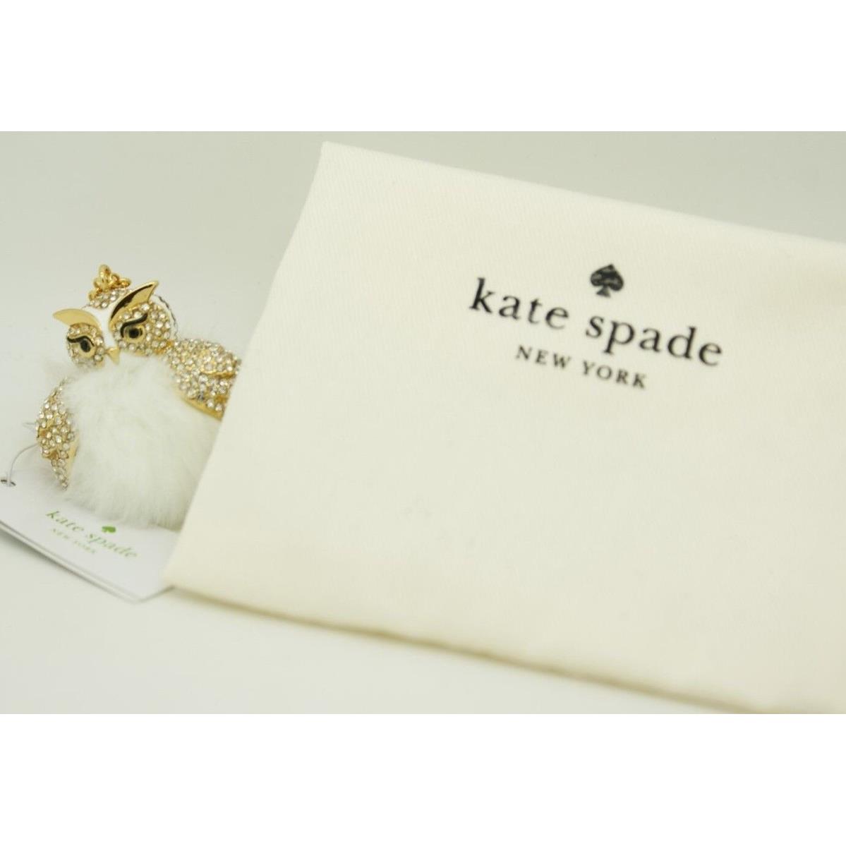 Kate Spade Womens Star Bright Owl Gold-tone Fur Rhinestone Pendant Necklace