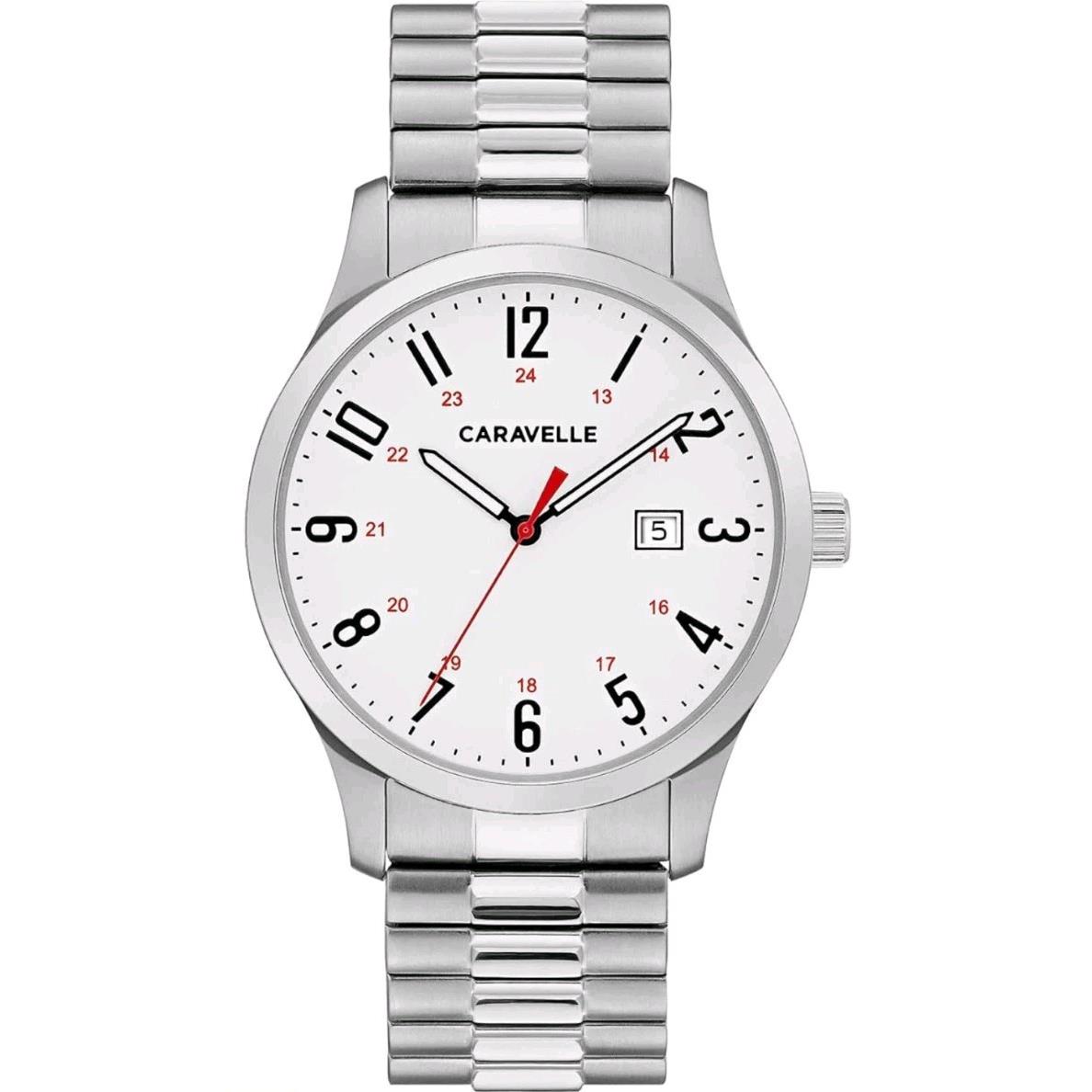 Caravelle 43B153 Men`s Watch 40mm White Stainless Steel Quartz