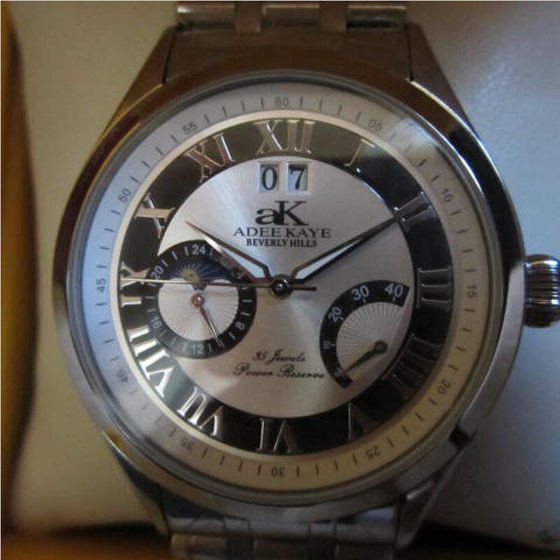 Adee Kaye Men`s Watch Automatic 35 Jewels Power Reserved All Ssb