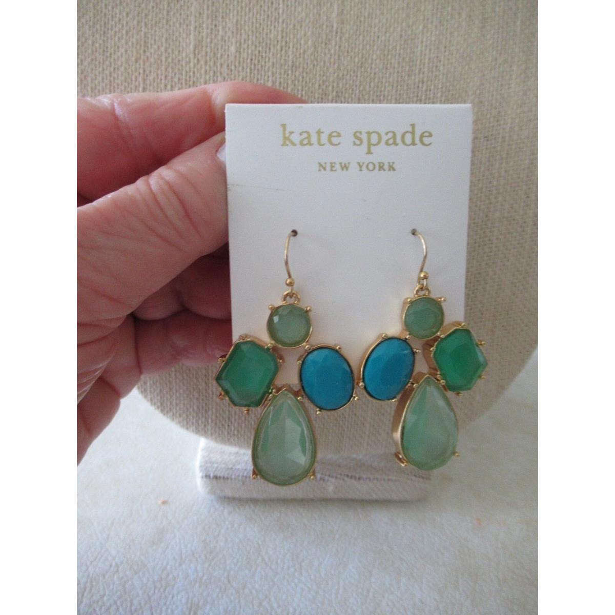 Kate Spade Fabulous Fiesta Cluster G.f. Turquoise/greens Drop Earrings