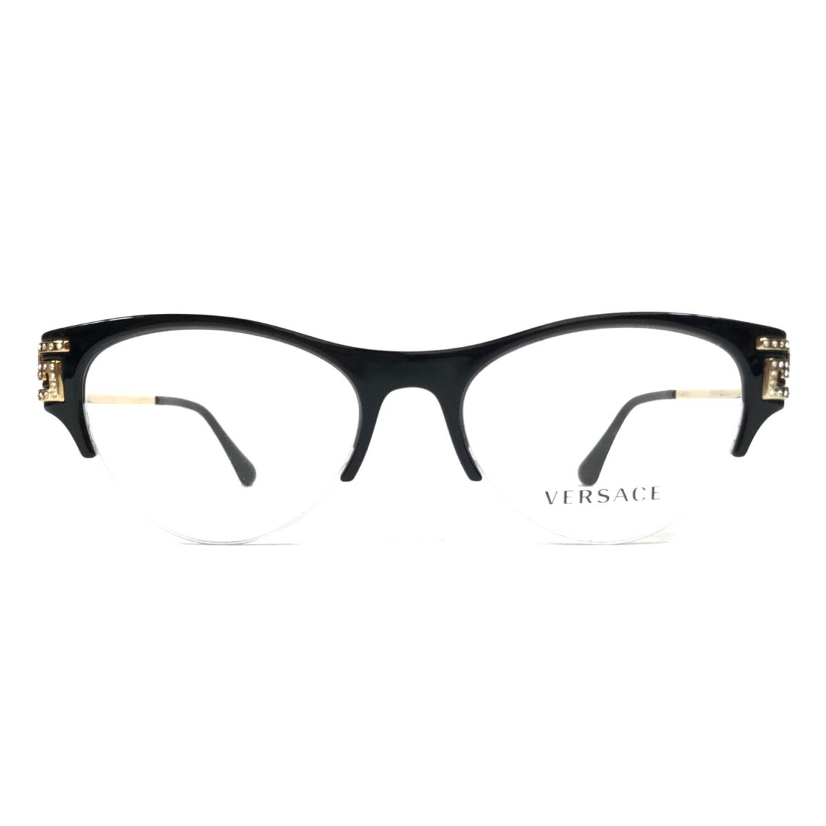 Versace Eyeglasses Frames MOD.3226-B GB1 Black Gold Cat Eye Crystals 51-18-140