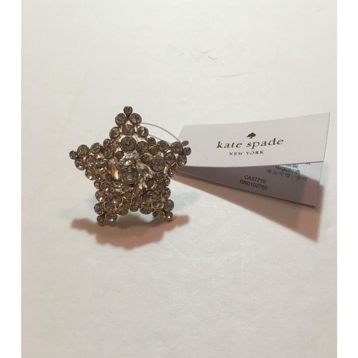 2 Kate Spade NY Thank Your Lucky Stars Cluster Gold Bright Star Ring Cocktail