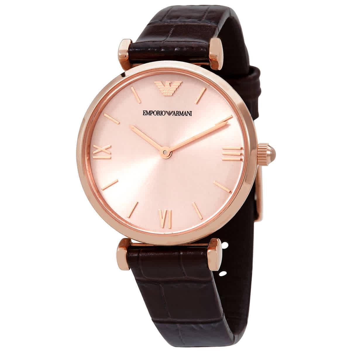 Emporio Armani Quartz Pink Mop Dial Ladies Watch AR1911