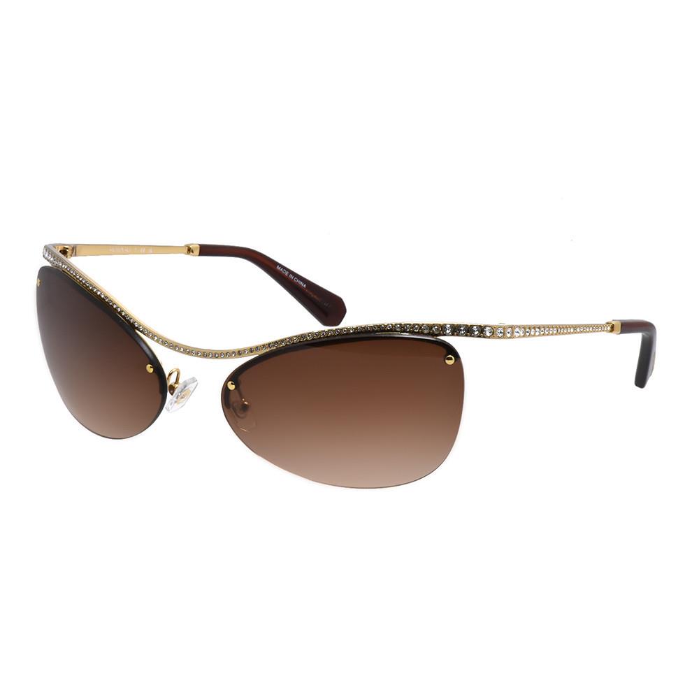 Swarovski SK 7018 400474 Gold Metal Irregular Sunglasses Brown Gradient Lens