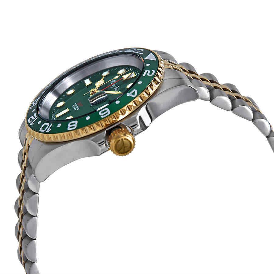Mathey-tissot Mathy Vintage Gmt Two-tone Green Hulk Dial Men`s Watch H903BBV - Dial: Green, Band: Two-tone (Silver-tone and Gold-plated), Bezel: Silver-tone