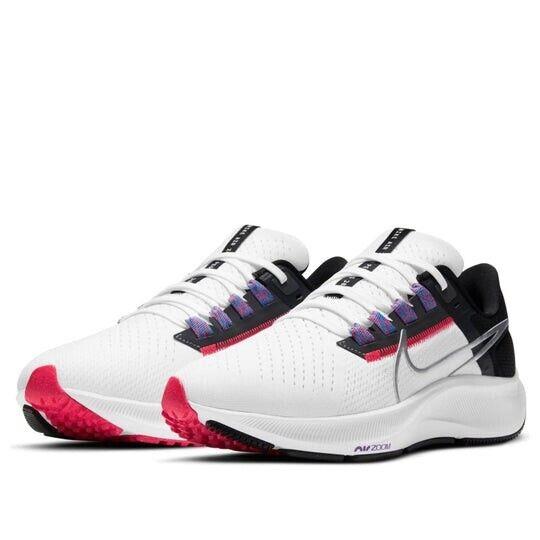 Nike Pegasus 38 CW7358-101 Sneakers Women`s 9.5 White Silver Running Shoes HAM30