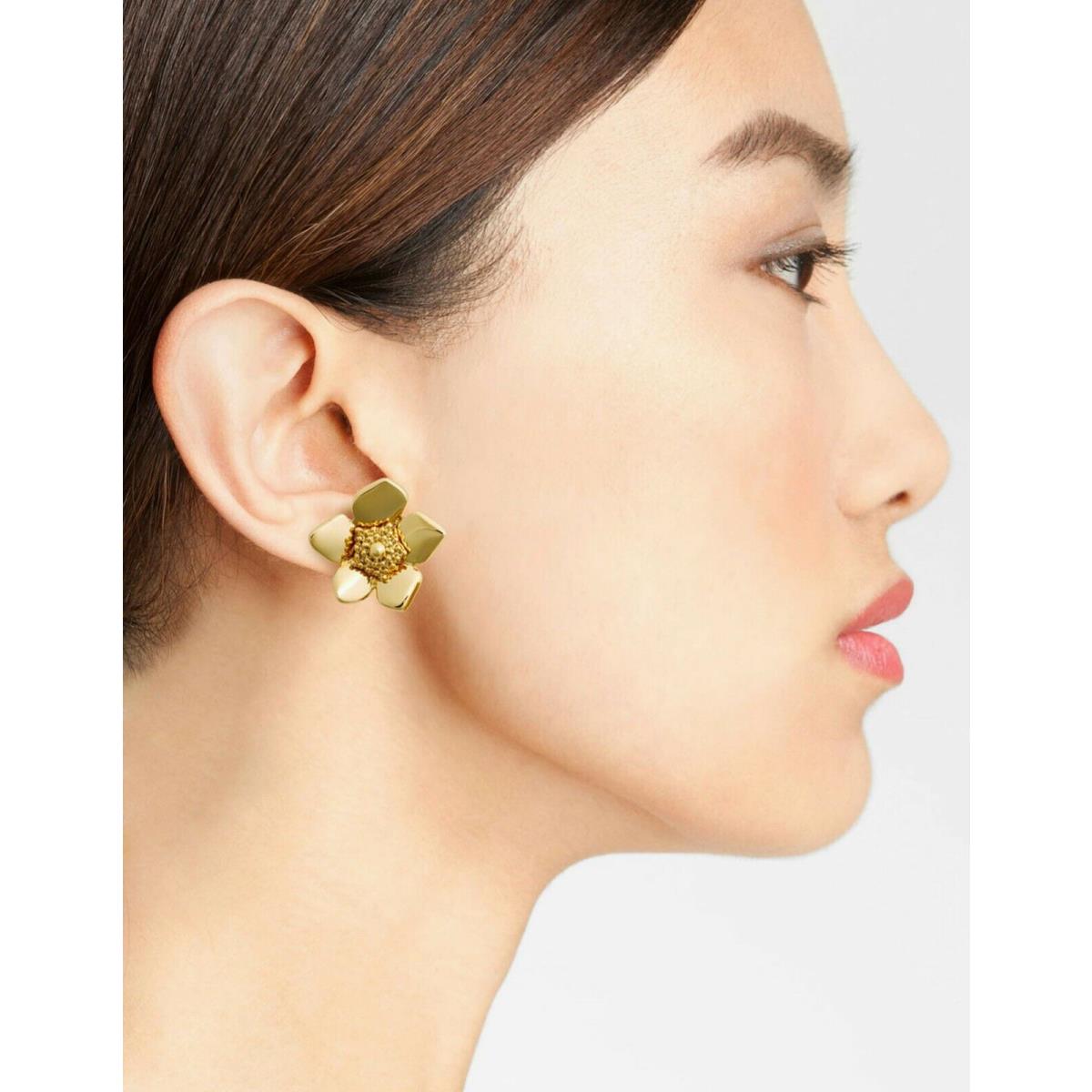 Kate Spade York `bloomspot` Earrings Large Statement Gold Studs