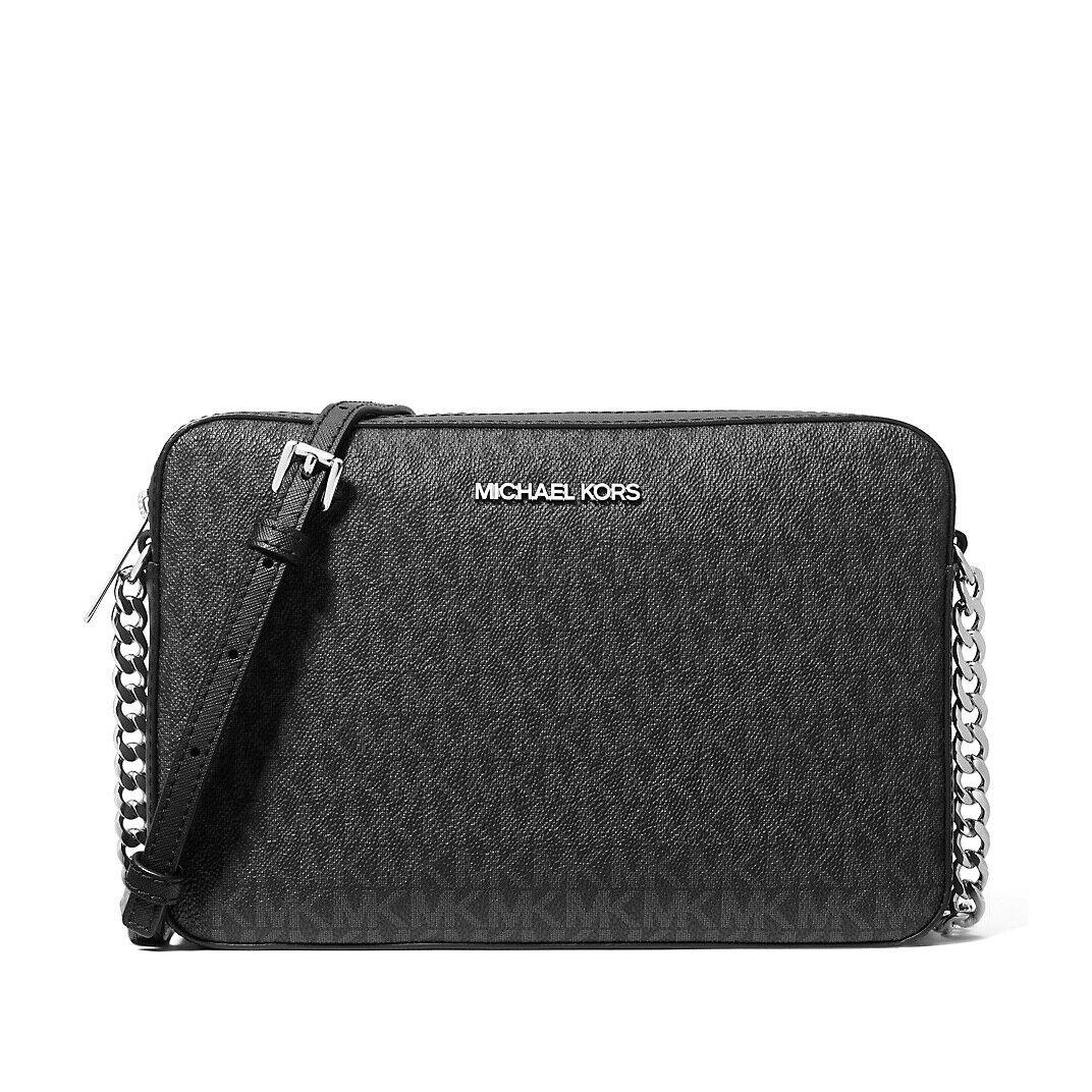 Michael Kors Jet Set Camera Crossbody Bag Black (Signature Logo)