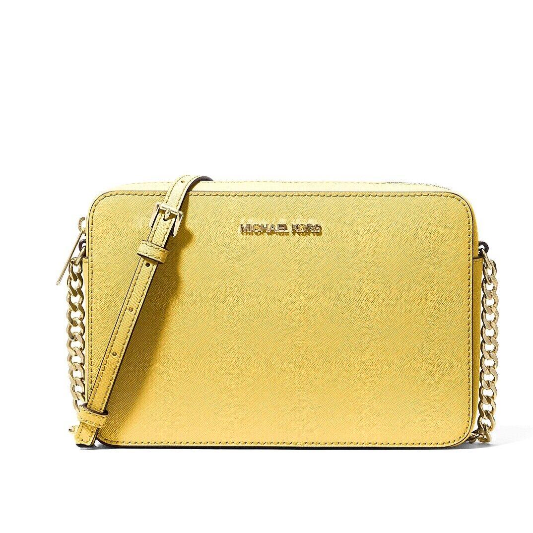 Michael Kors Jet Set Camera Crossbody Bag Daisy Yellow (Saffiano Leather)
