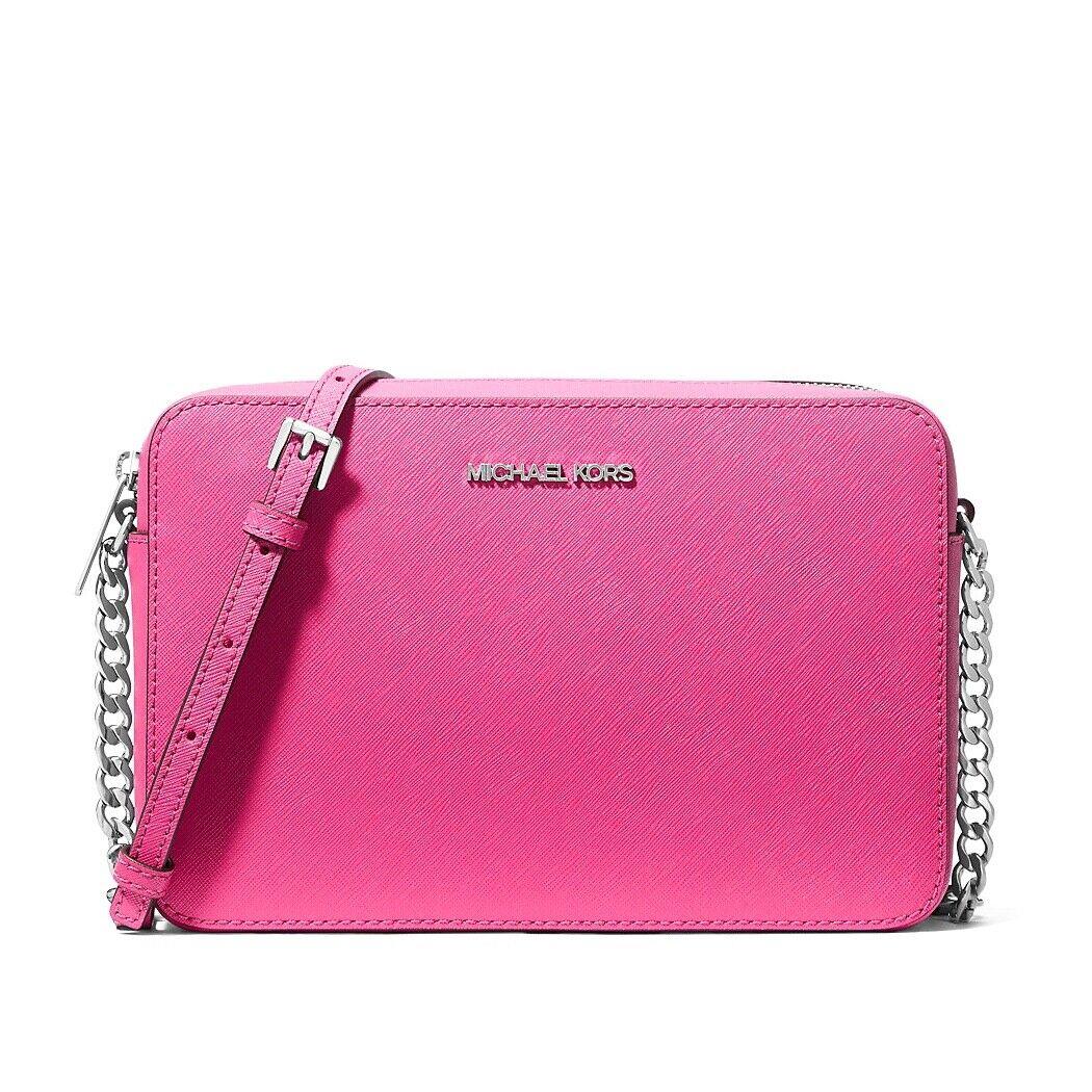 Michael Kors Jet Set Camera Crossbody Bag Dragonfruit (Saffiano Leather)