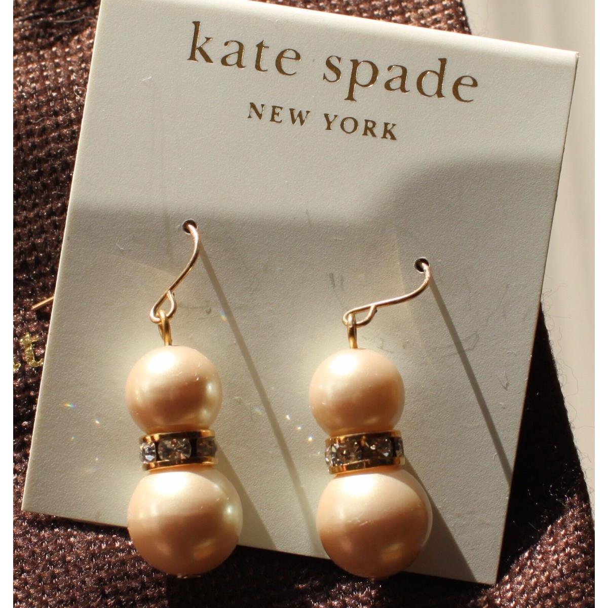 Kate Spade NY Rare Metropolitan Pearl Crystal Drop Earrings Bridal Cream