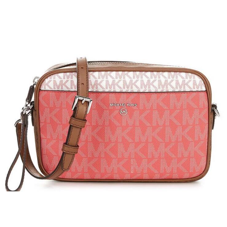 Michael Kors Jet Set Large East West Signature Logo Color Block Camera Crossbody