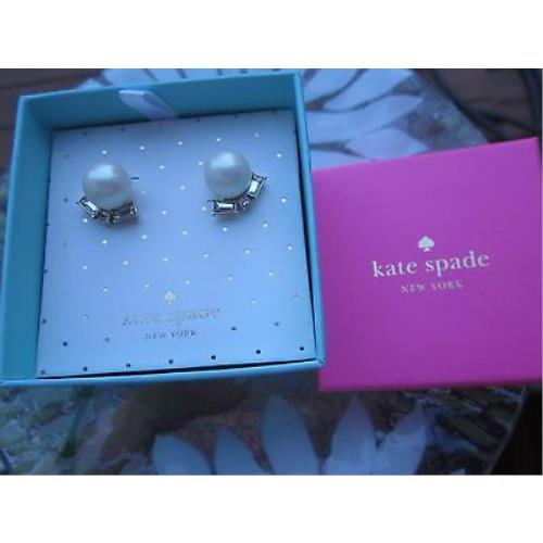 Kate Spade York Pearl Crystals Classic Beautiful Earrings Bridal