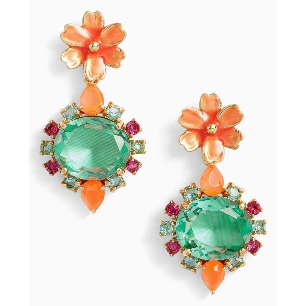 Kate Spade Garden Party Drop Earrings Sparkling Crystal Blossoms Multi