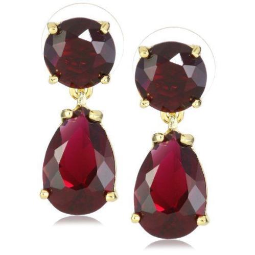 Kate Spade Plaza Athenee Berry Ruby Pink Dangle Double Drop Earrings