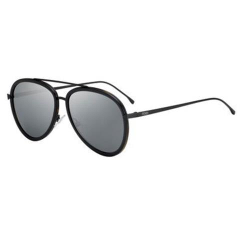 Fendi FF0155/S 0DXT4 Women`s Black Aviator Sunglasses 57-15-140