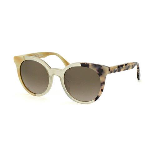 Fendi Sunglasses By The Way FF0064 Nea Tort Beige Clear Plastic Round Grey Lens