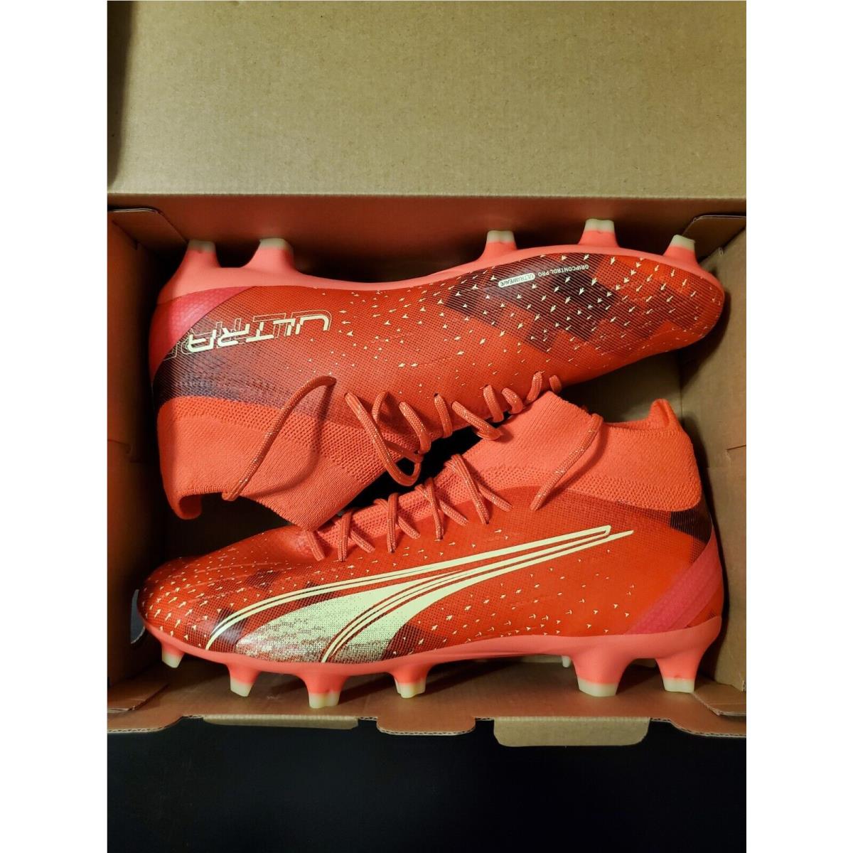 Puma Ultra Pro FG AG Coral Fizzy Light Black Mens Size 8 Soccer Shoes 106931 03