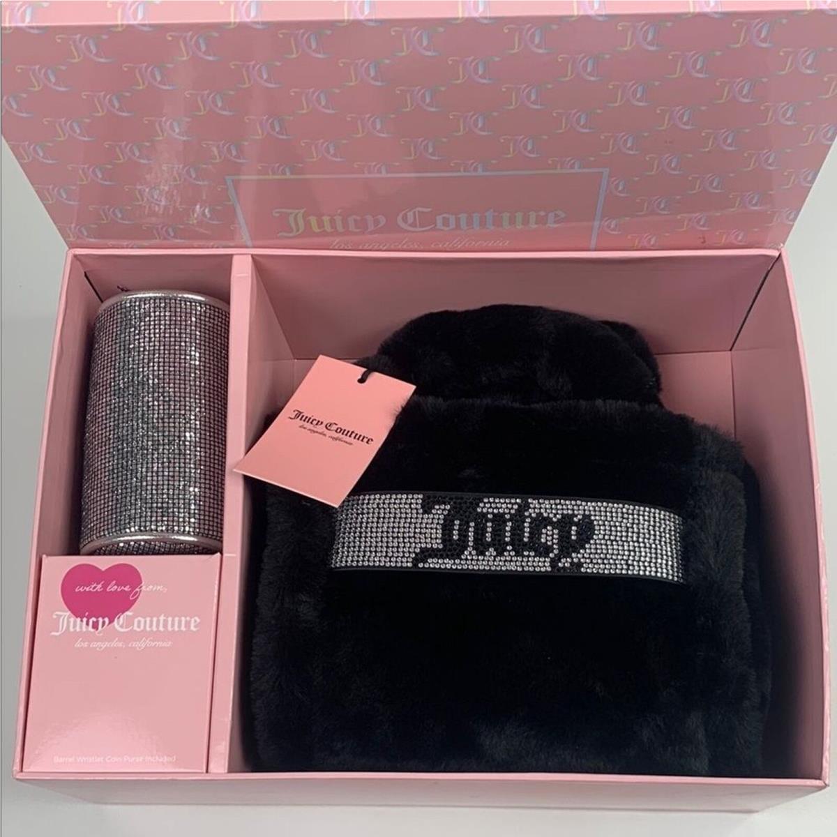 Juicy Couture Liquorice Mini Tote Bag Silver Barrel Coin Purse Gift Set