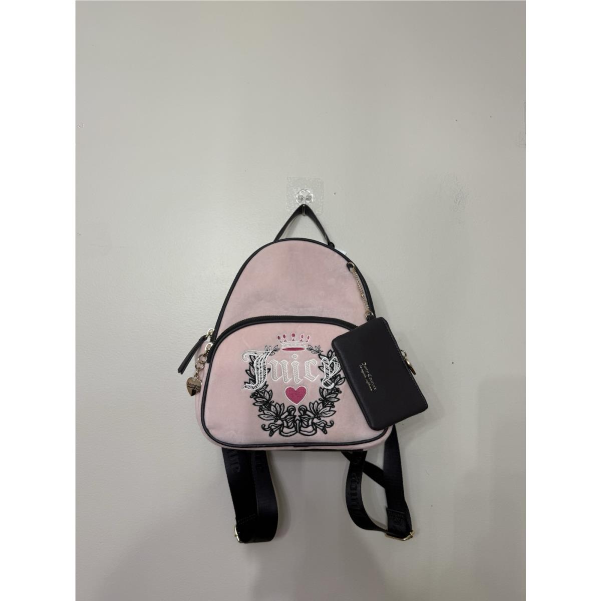 Juicy Couture Womens Pink Heritage Velour Backpack