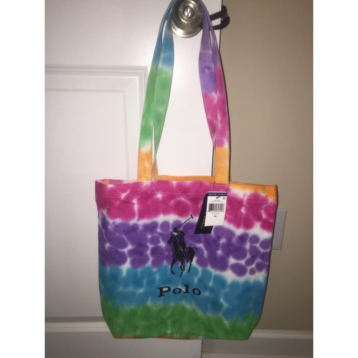 Ralph Lauren Polo Pony Cotton Canvas Tote Bag 13 Tie Dye