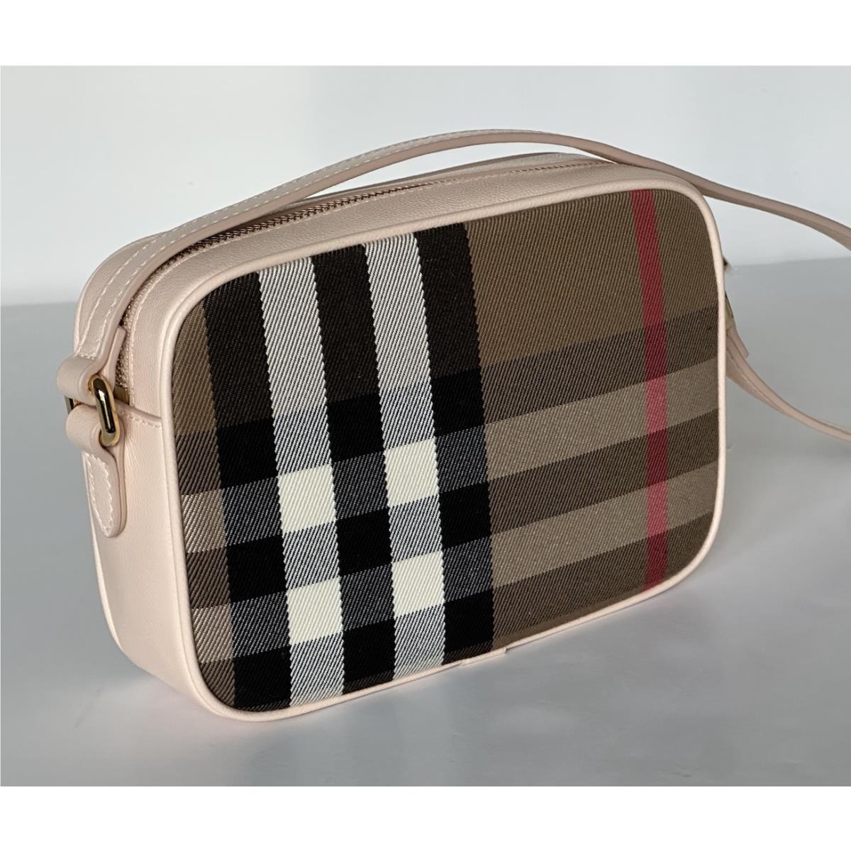 Burberry Small Camera House Check Shoulder Bag Pale Cameo 80850771