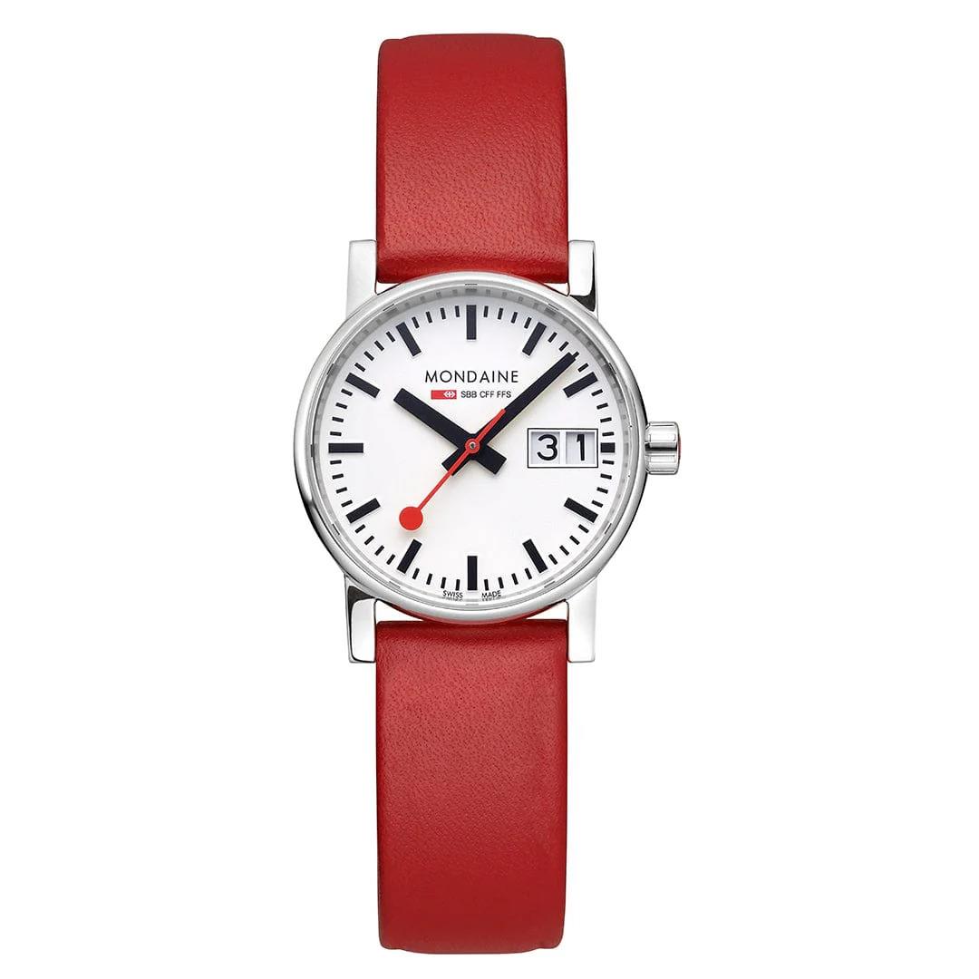 Mondaine MSE.30210.LCV Evo2 Red Leather 30 MM Quartz Women`s Wrist Watch