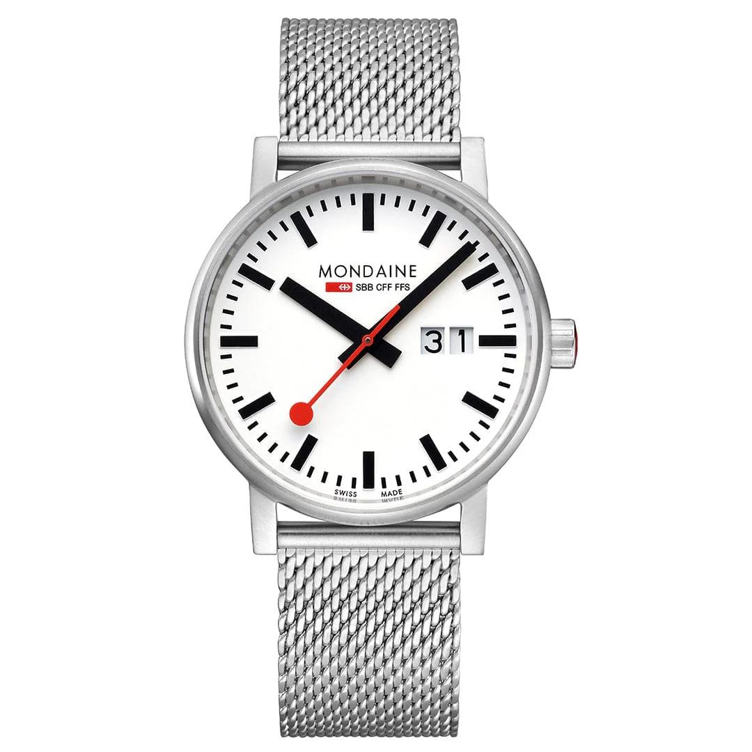 Mondaine MSE.40210.SM EVO2 Big Date 40mm Mesh Steel Men`s Quartz Wrist Watch