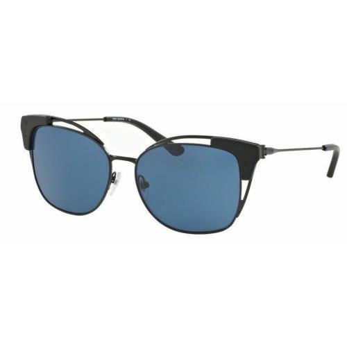 Cat Eye TY 6049 307680 Matte Black Blue Sunglasses by Tory Burch