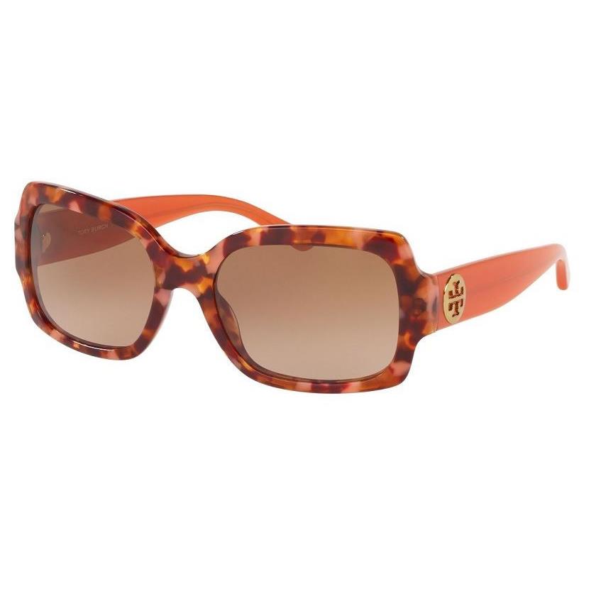 Brown Gradient Cherry Tortoise Light Brown Dark Square Sunglasses by Tory Burch