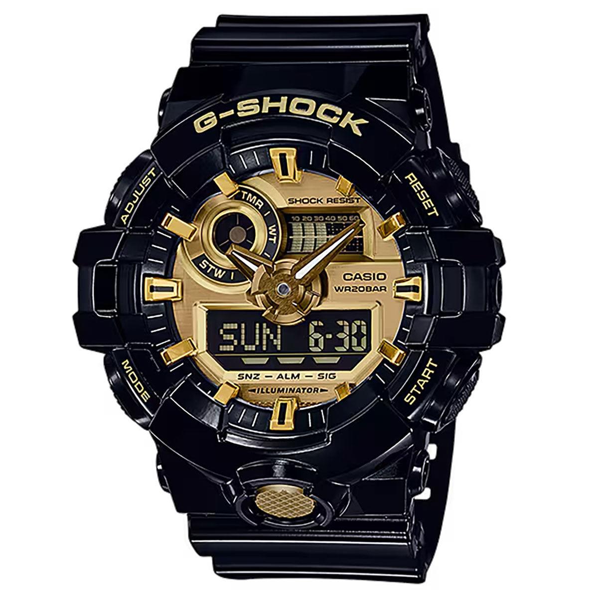 G-shock by Casio Men`s Digital GA710GB-1ACR Automatic Resin Watch Black/gold