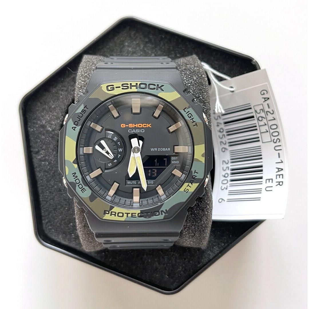 Casio G-shock Men`s GA2100SU-1AER Analog-digital Watch Black-camo New///