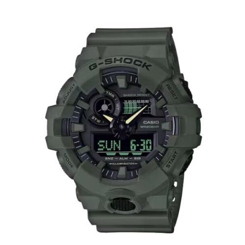 Casio G-shock GA-700 Series Analog-digital Olive Green Men`s Watch GA700UC-3A