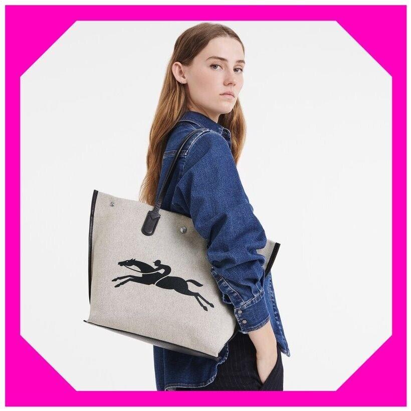 Longchamp Essential L Canvas Tote Bag with Longchamp Card