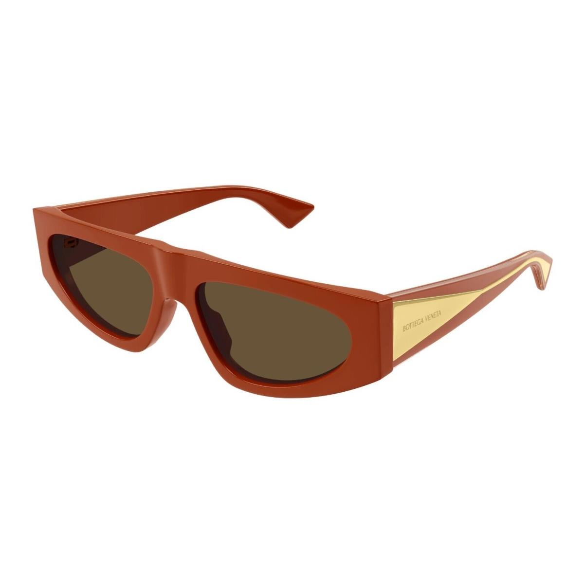 Bottega Veneta BV1277S Orange with Gold/brown 004 Sunglasses