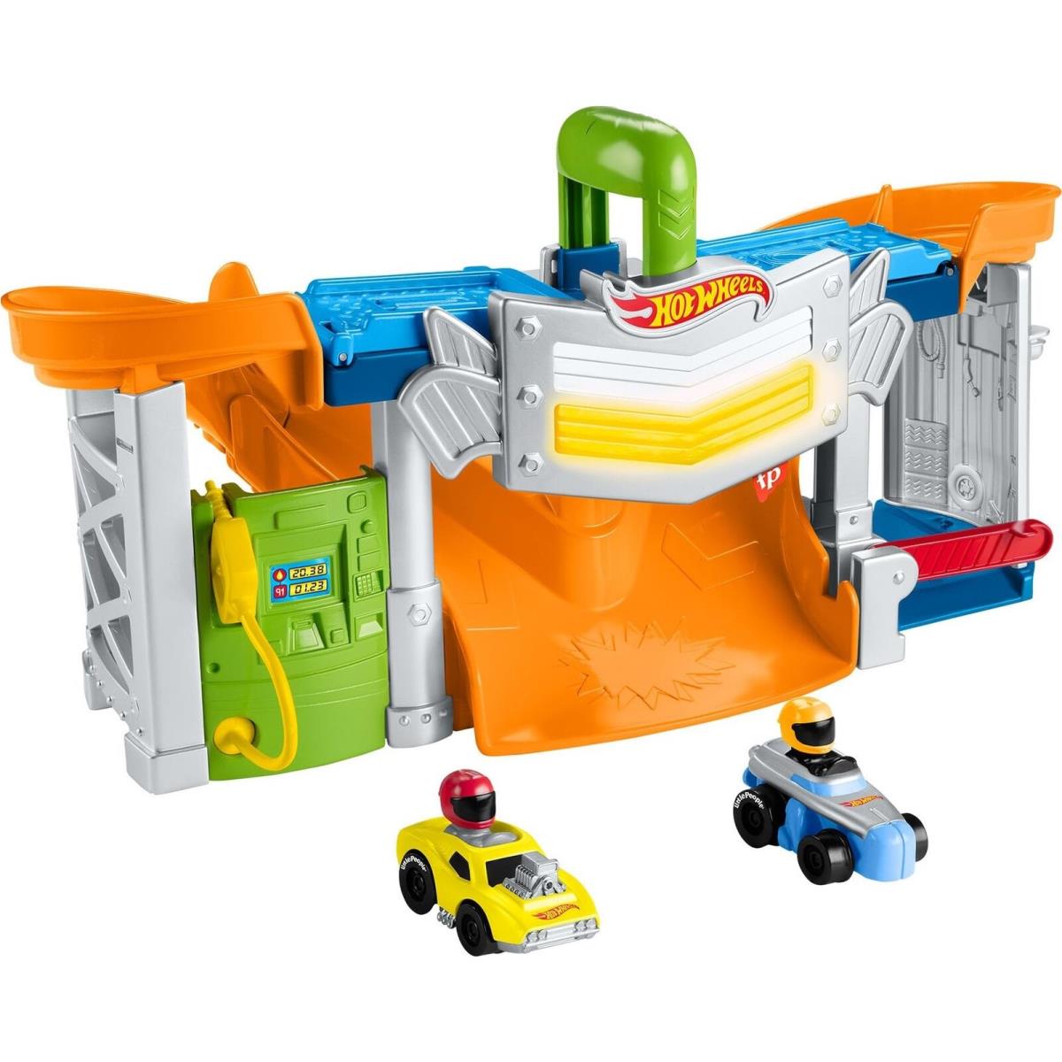 Fisher-price Little People Hot Wheels Toddler Toy Race and Go Track Set with