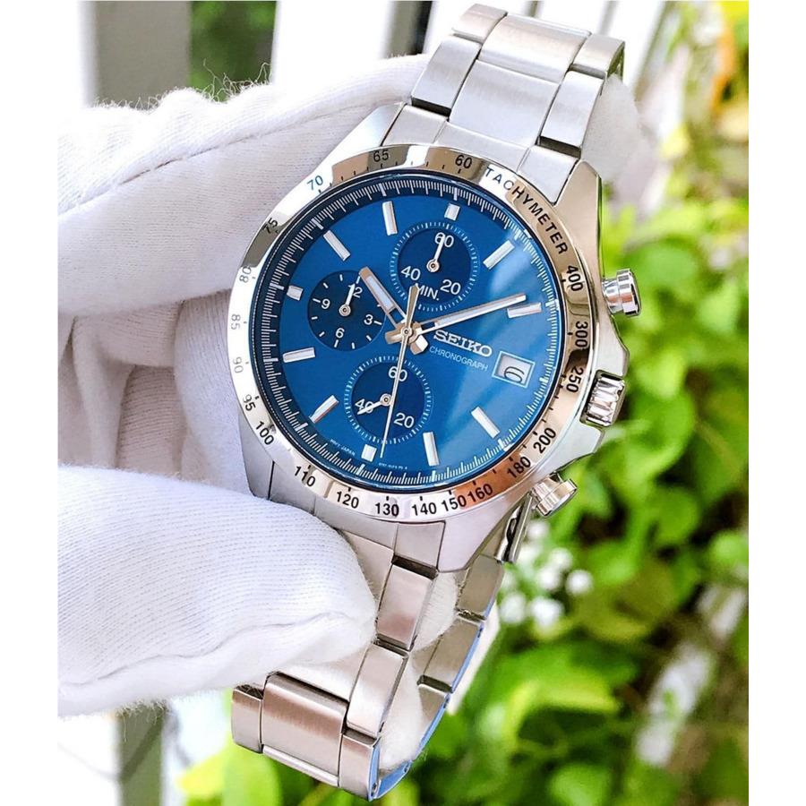 Seiko Spirit Chronograph Blue Dial SBTR023 Stainless Steel Men`s Watch