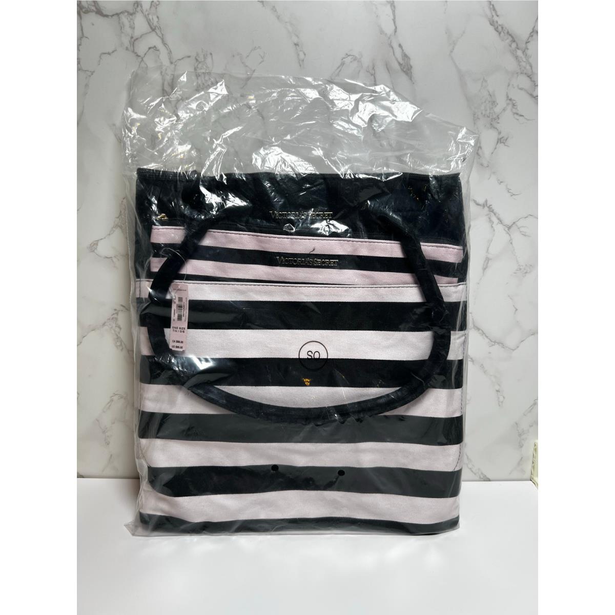 Victoria Secret Weekend Travel Tote Cosmetic Bag Pink Stripe