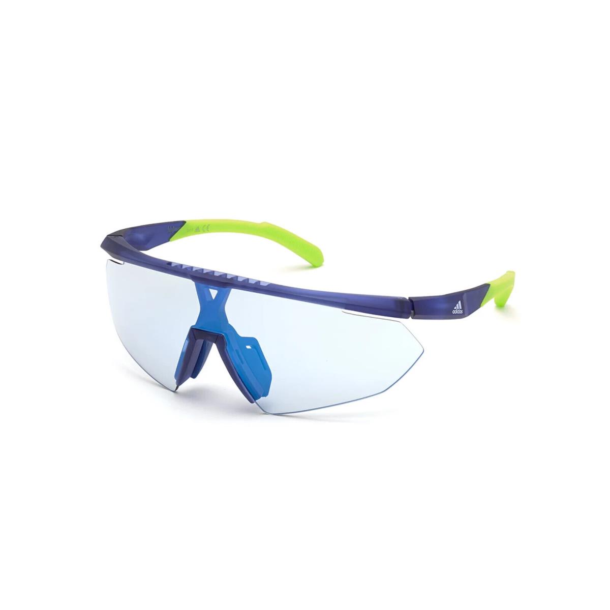Adidas Sport Sunglasses - SP0015/S 91X - Matte Blue / Photochromic Mirror