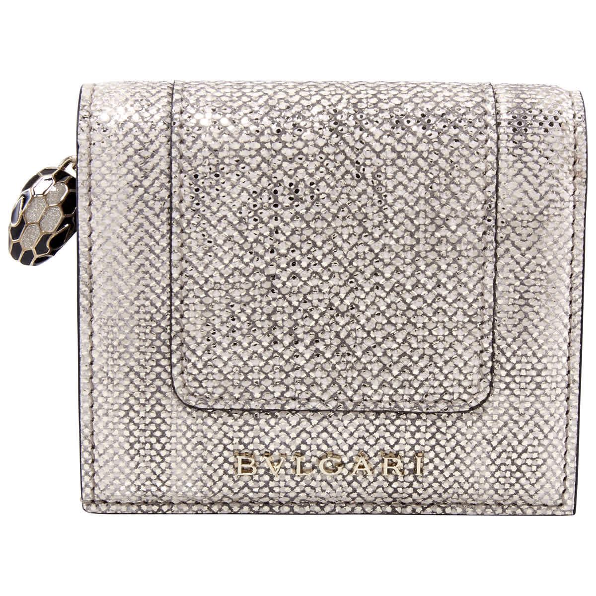 Bvlgari Serpenti Forever Compact Leather Wallet- Beige 288085