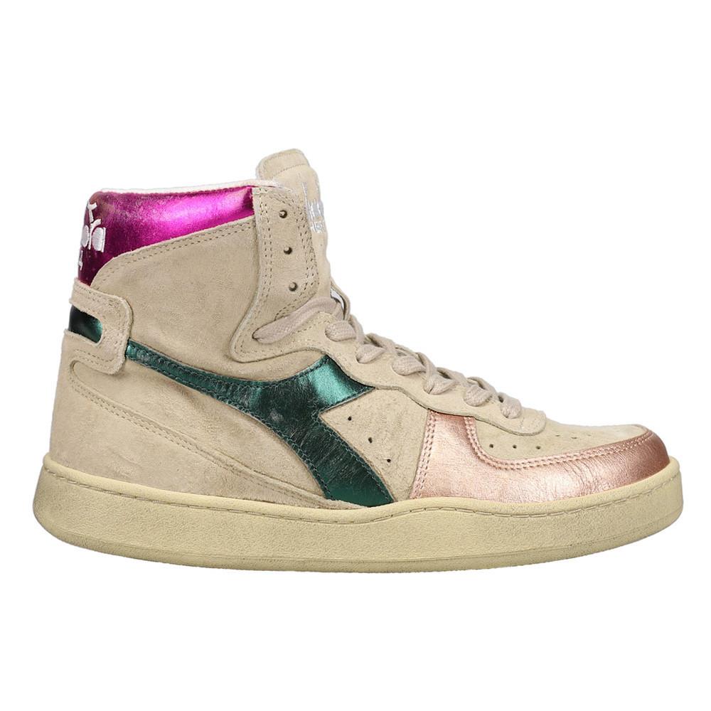Diadora Mi Basket Metal Pigskin Used High Top Mi Basket Metal Pigskin High Top Womens Size 9.5 M Sneakers Casual - Beige