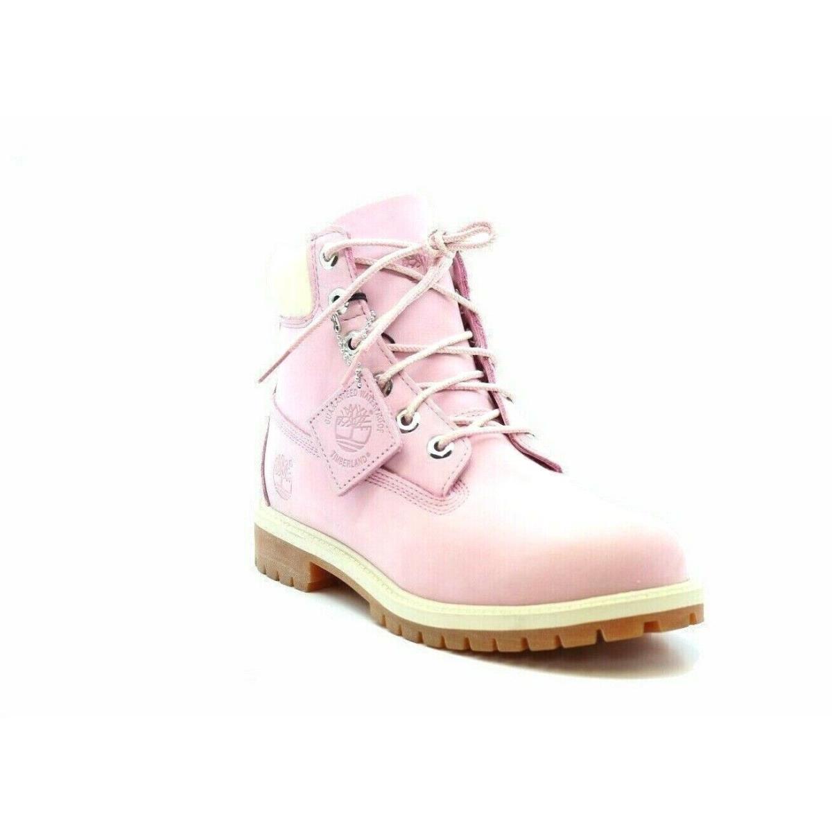 Timberland TB0A13WA661 6IN Premwp BT P Jr`s` M Pink Leather Waterproof Boots