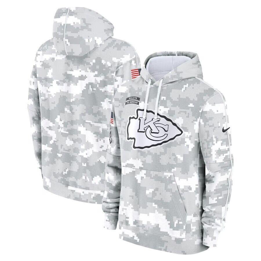Nike Kansas City Chiefs 2024 Salute to Service Club Pullover Hoodie - 4XL A105