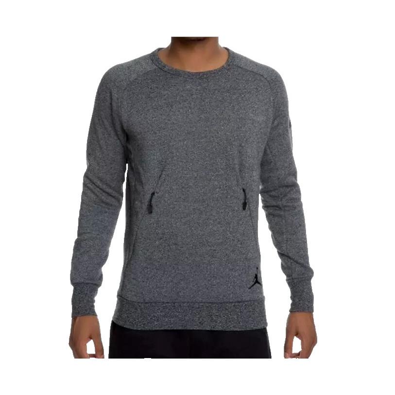Nike Air Jordan 802181 010 Icon Fleece Retro Men`s Sweatshirt Grey Size XL