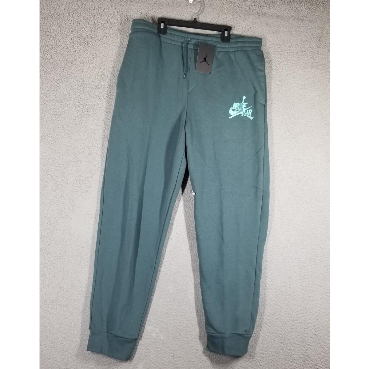 Nike Jordan Jumpman Classic Fleece Joggers Pants Large Mineral Teal BV6008-303