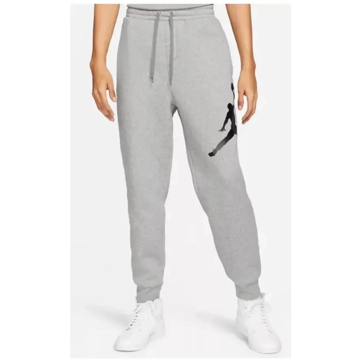 Nike Air Jordan Jumpman Logo Jogger Fleece Pants Grey Men`s Sizes 3XL BQ8646