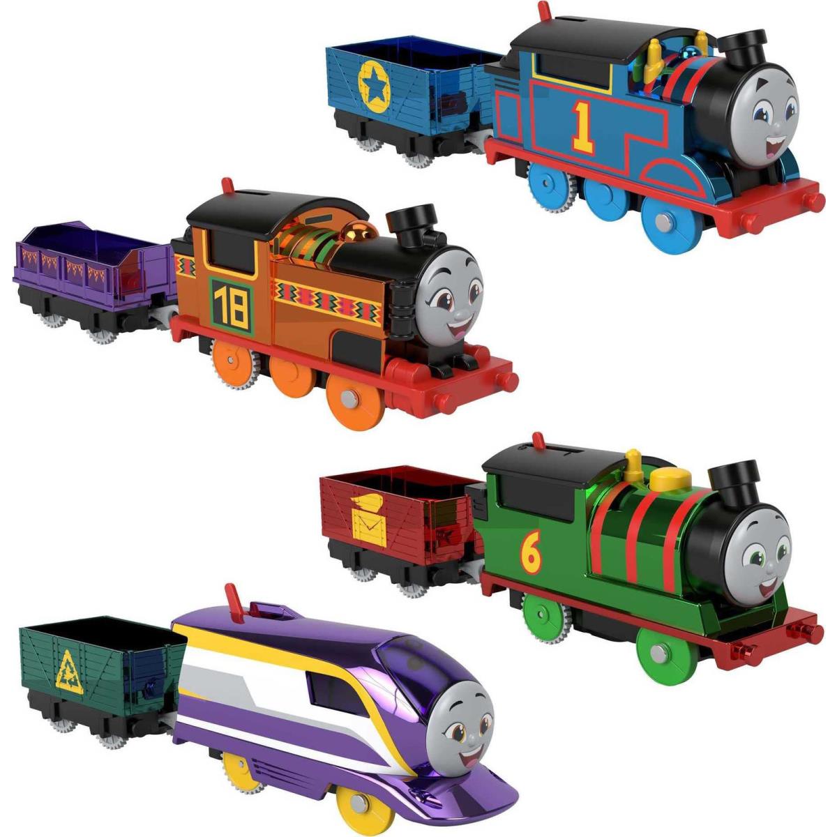 Motorized Toy Trains Set of 4 Engines Thomas Nia Percy Kana For Preschool