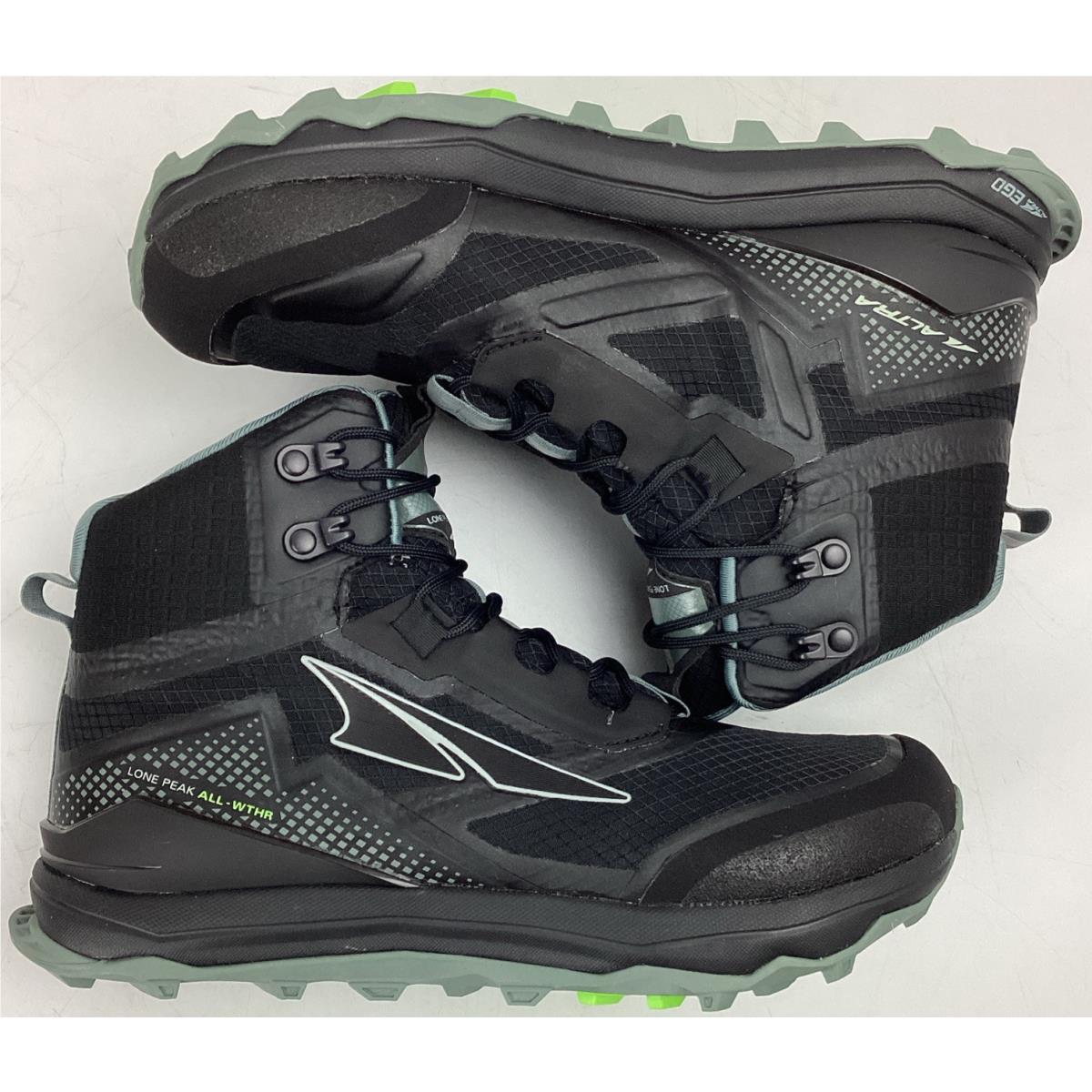 Altra Women`s Lone Peak All-wthr Waterproof Hiker Trail Shoes Black Size 7